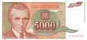 Jugoslavia, 5000 dinars 1993