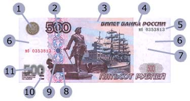Russia, 500 roubles 2001, obverse