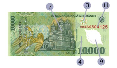 Romania, 10.000 leu 2000, reverse