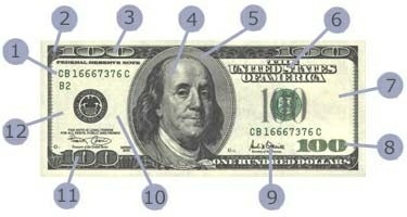 USA banknotes' security features